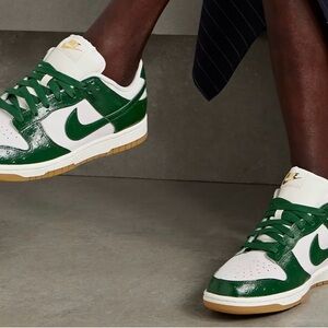 Dunk Low LX NBHD textured and smooth leather sneakers.